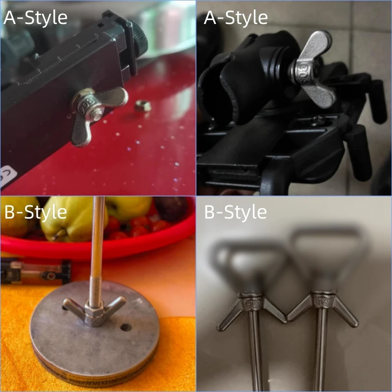 1-5 uds tuercas de mariposa tuercas de ala M4M5M6M8M10M12M14M16M18M20M22M24 304 tuerca de tornillo de mano con forma de cuerno de oveja de oreja grande de acero inoxidable