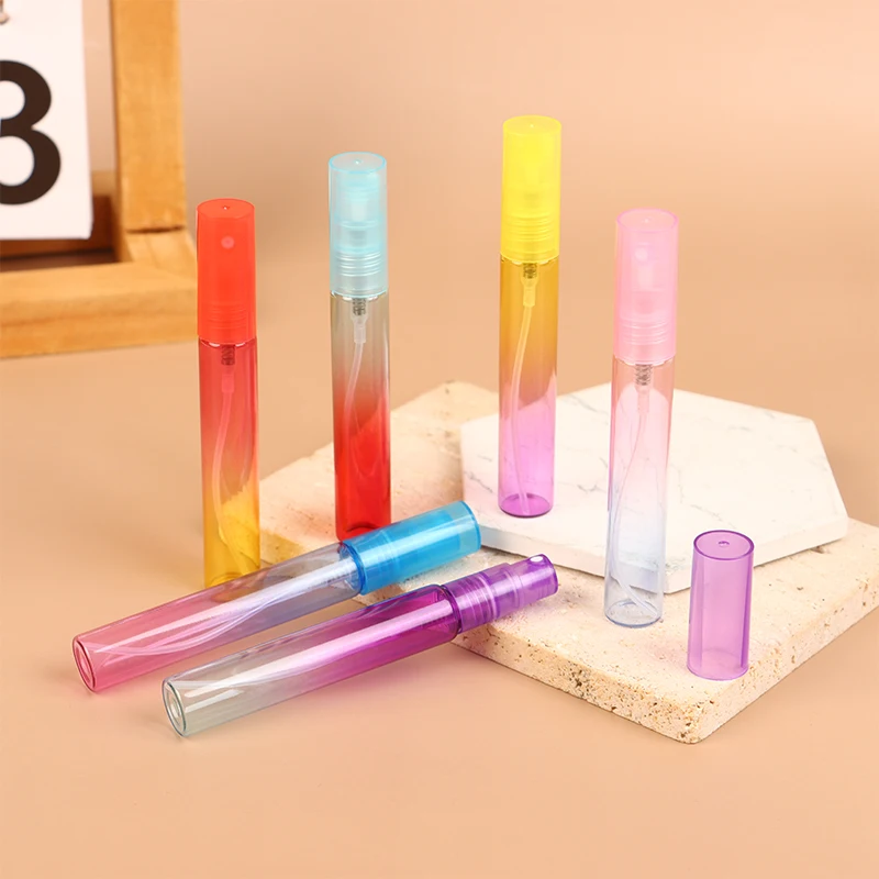 1Pc 8ml Mini Colorful Refillable Glass Spray Bottle Atomizer Container Portable Perfume Pump Bottle Travel Spray Bottles