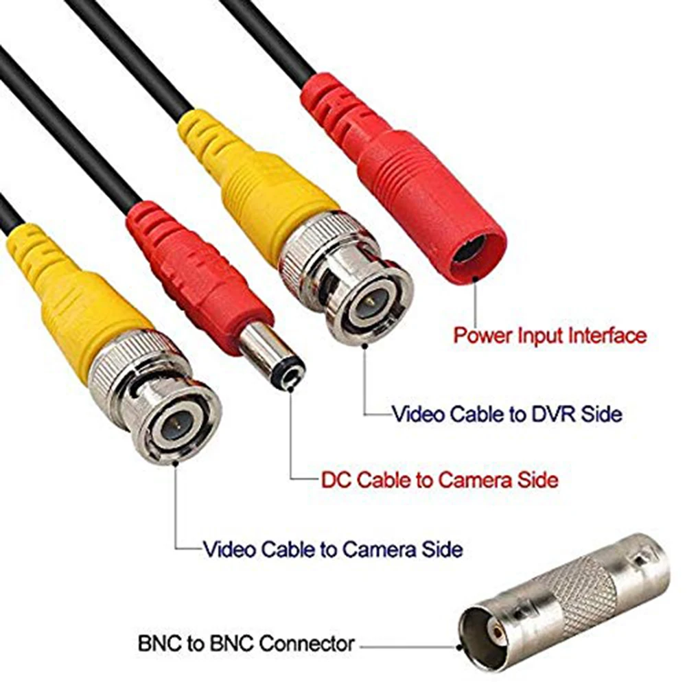 Bnc Connector Cable For Camera Video Cable Camera Extension Cable 20m BNC Video Power Cable Compatible With DVRs