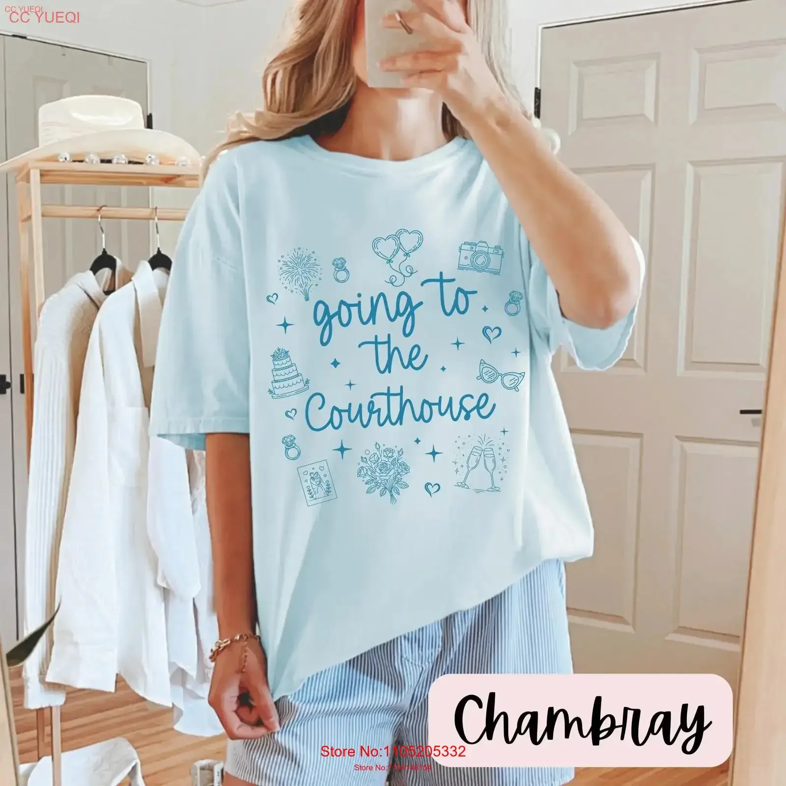 

Going To The Courthouse Bride Be ElopemenT T Shirt Funny Elope Wedding Beach Second Getting Married vintage Washed Stretched