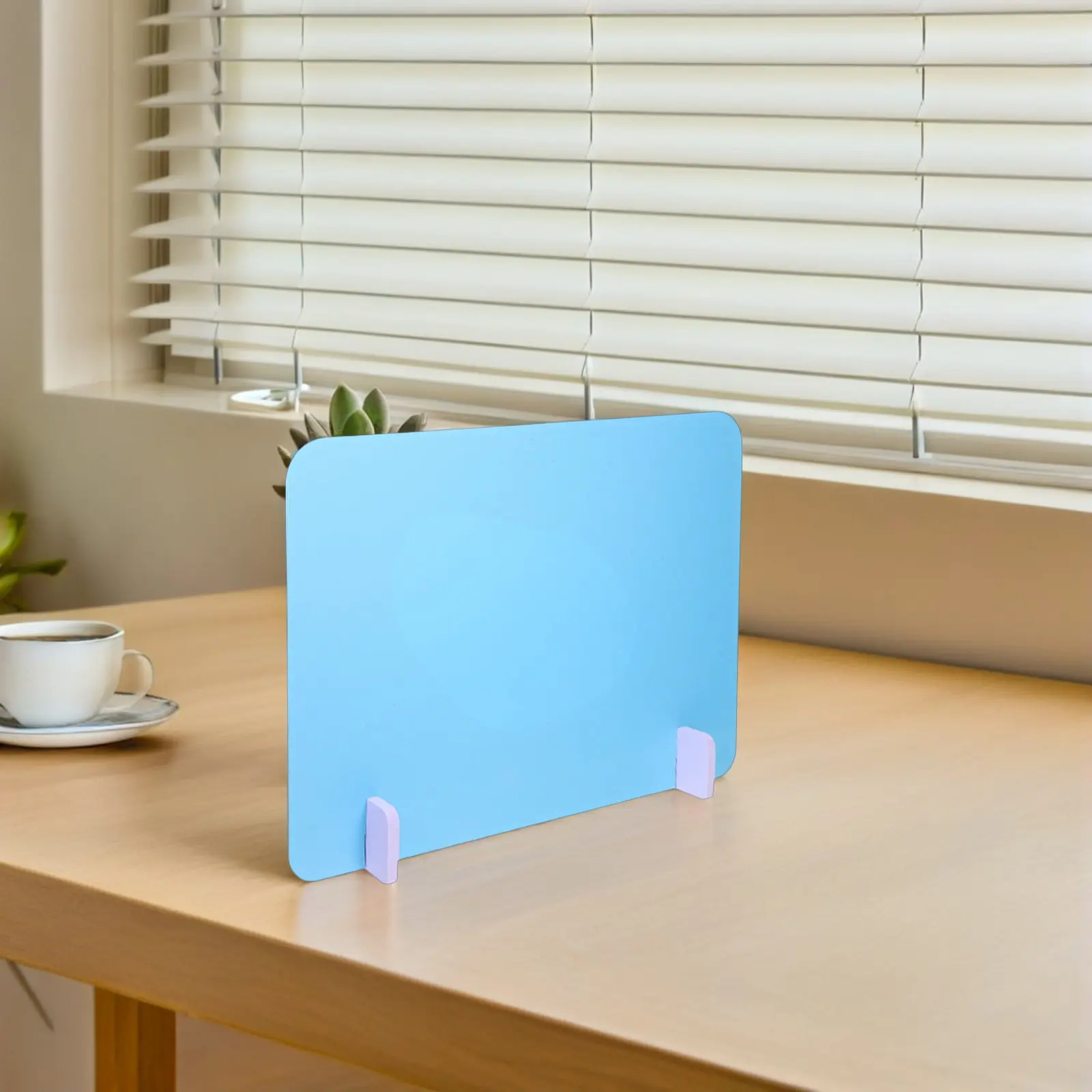 2Sets Desktop Partition Board Blue Acoustic Desk Dividers Isolation Panels for Students Office Privacy Study Testing Dining