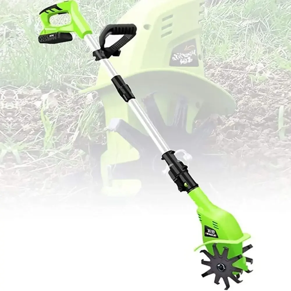 

Electric Manual Garden Tiller - Lightweight Cultivator for Small Gardens and Vegetable Plots