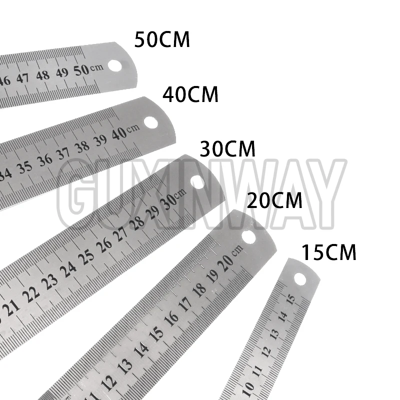 Metal Scale Stainless Steel Straight Ruler Measuring Stationery Drafting Accessories Hand Measuring Tool School Office Supplies