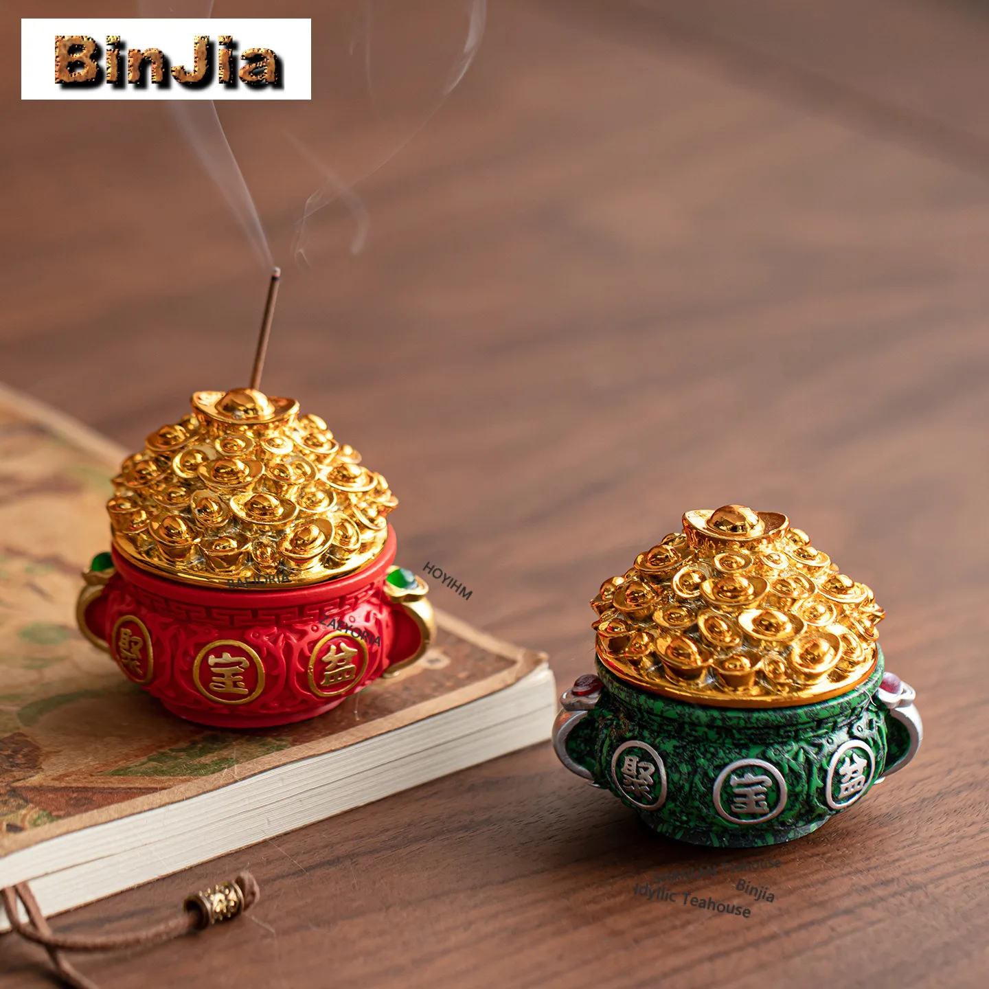 Treasure Bowl Gold Ingot Incense Holder Diffuser Incense Burners Aromatherapy Smell Distributor Censer Yoga Supplies Ornaments