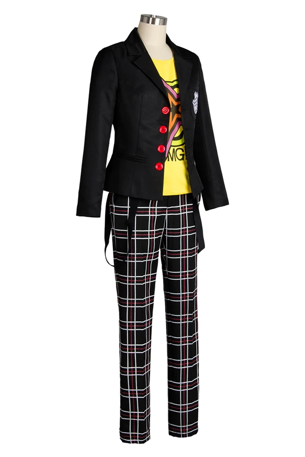 Ryuji Sakamoto Cosplay Persona 5 Sakamoto Ryoji Cosplay Costume Outfit Attire School Uniform Halloween Carnival Costumes and wig