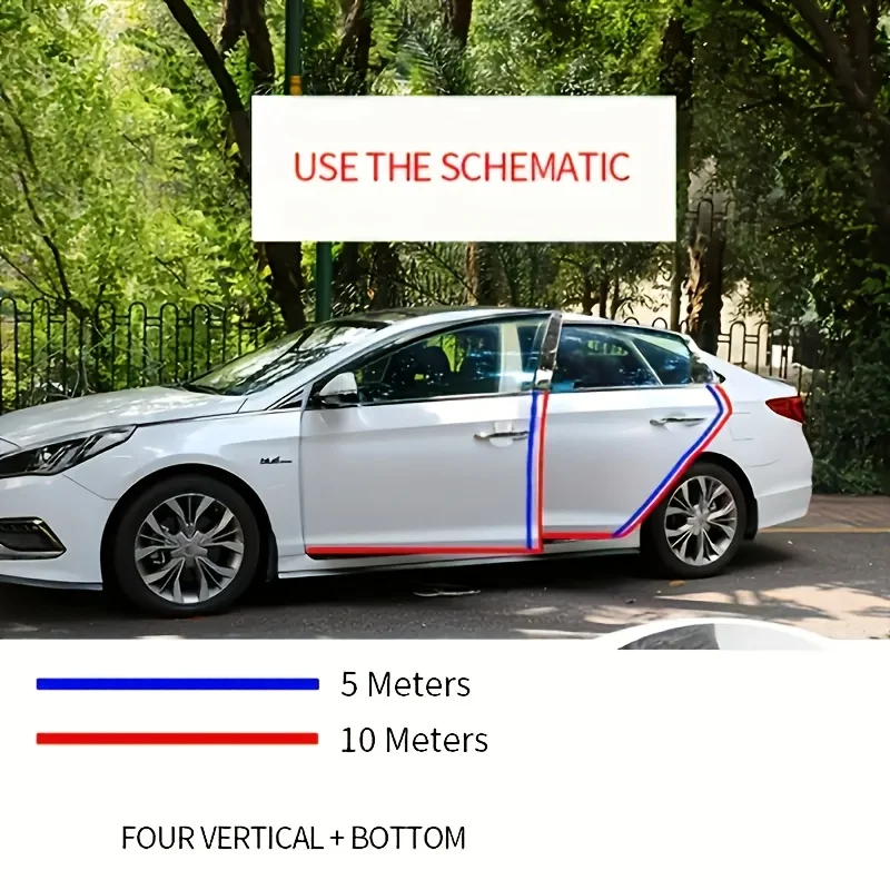 YITAPE 5/10M Transparenter Autotür-Kantenschutz U-Form Universeller Auto-Kollisionsschutz Kratzschutz Dichtungsstreifen Styling – Detail 3