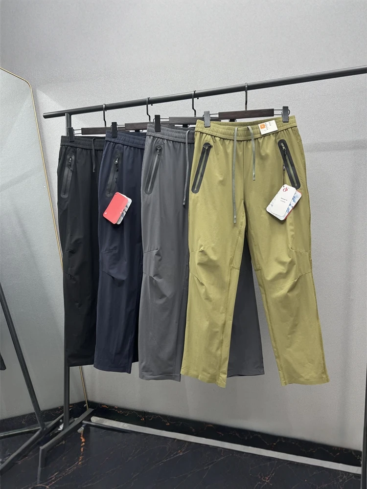 

Spring Summer Lightweight Breathable Men's Outdoor Sports Casual Pants Qui Dry Elastic Straight Leg Pants Water Resistant