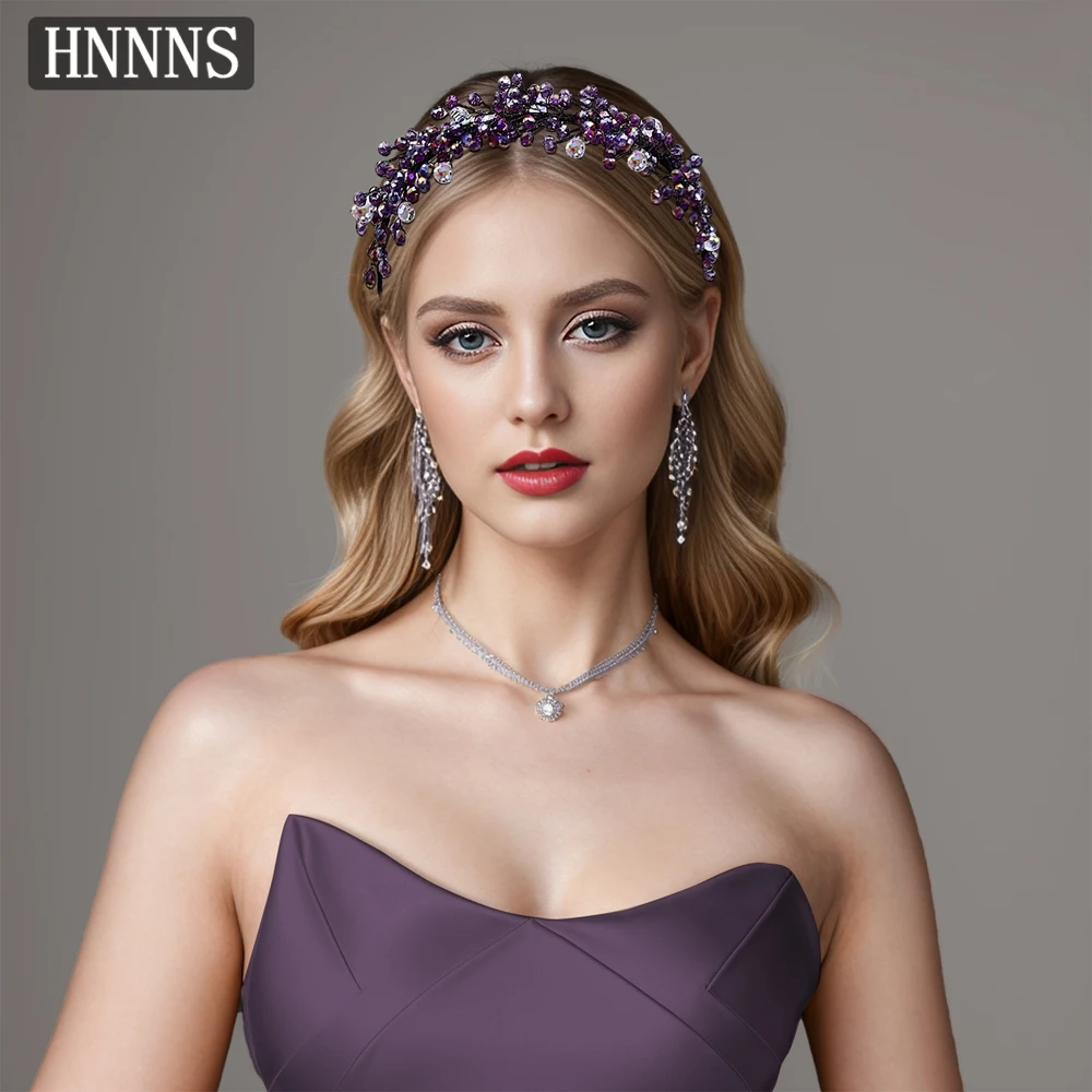 

TOPQUEEN Bridal Elegant Colorful Diamond Weddings Headband Handmade Women's Fashion Banquet Party Christmas Ball Headwear YXA51