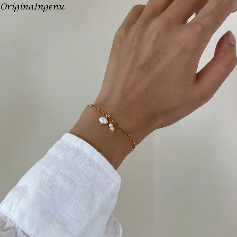 

Браслет-цепочка из 14-каратного золота с жемчугом, браслеты с жемчугом для женщин, мини-браслет с жемчужными бусинами, многослойные браслеты, подарки для женщин