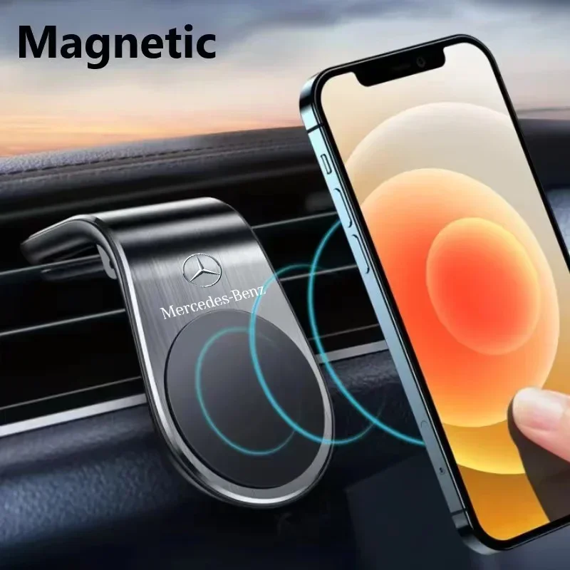 Magnetic Car Phone Holder Metal Stand Accessories For Mercedes Benz W124 W140 W163 W202 W203 W204 W205 CLA CLK CLS GLA GLC