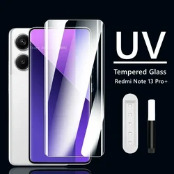 2 PCS UV Glue Tempered Glass for Xiaomi Redmi Note 13 pro plus   Note13 pro+  Full Clear Cover Curved Screen Ptrotector
