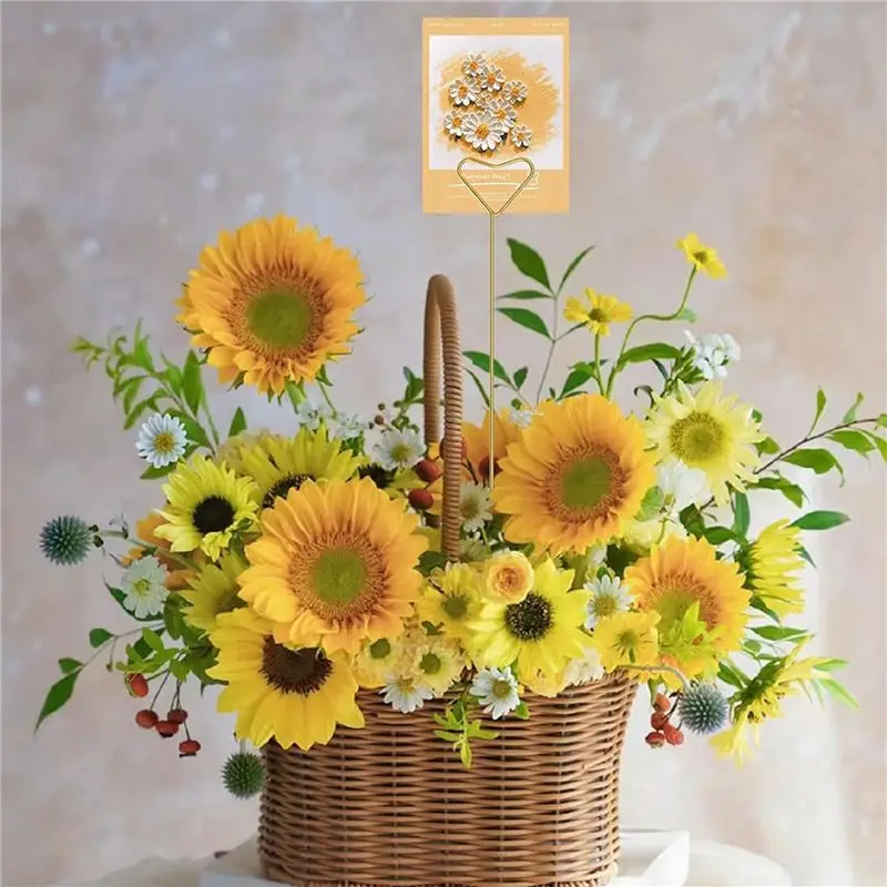 ABPQ-120 قطعة من أعواد حامل البطاقات الزهرية - أعواد حامل بطاقات الزهور للباقات، قطع مركزية الزفاف، أعواد حامل الصور