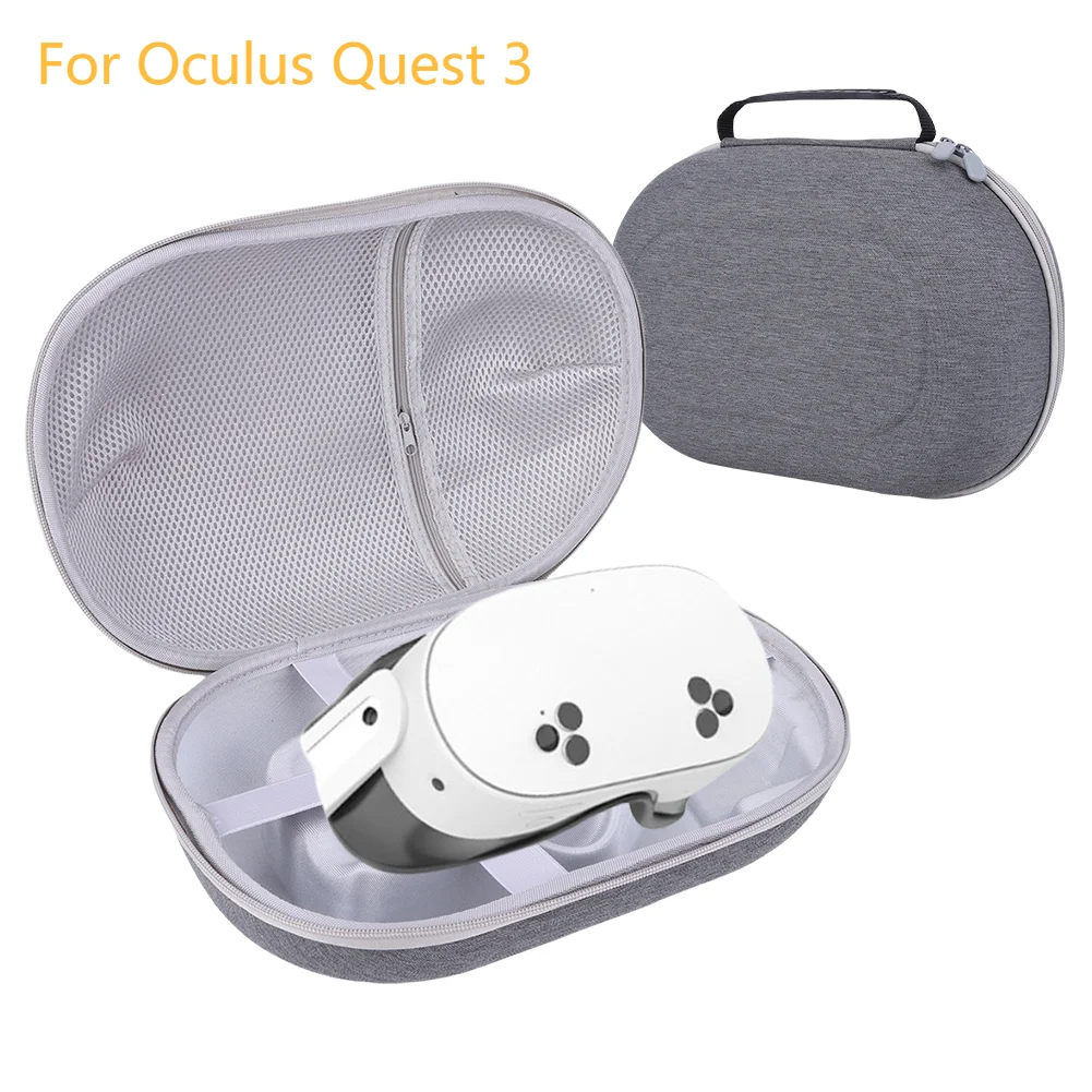 Hard Carrying Case Shockproof Travel Storage Bag Multi-Compartment with Mesh Pocket for Meta Quest 3S VR Headset and Accessories