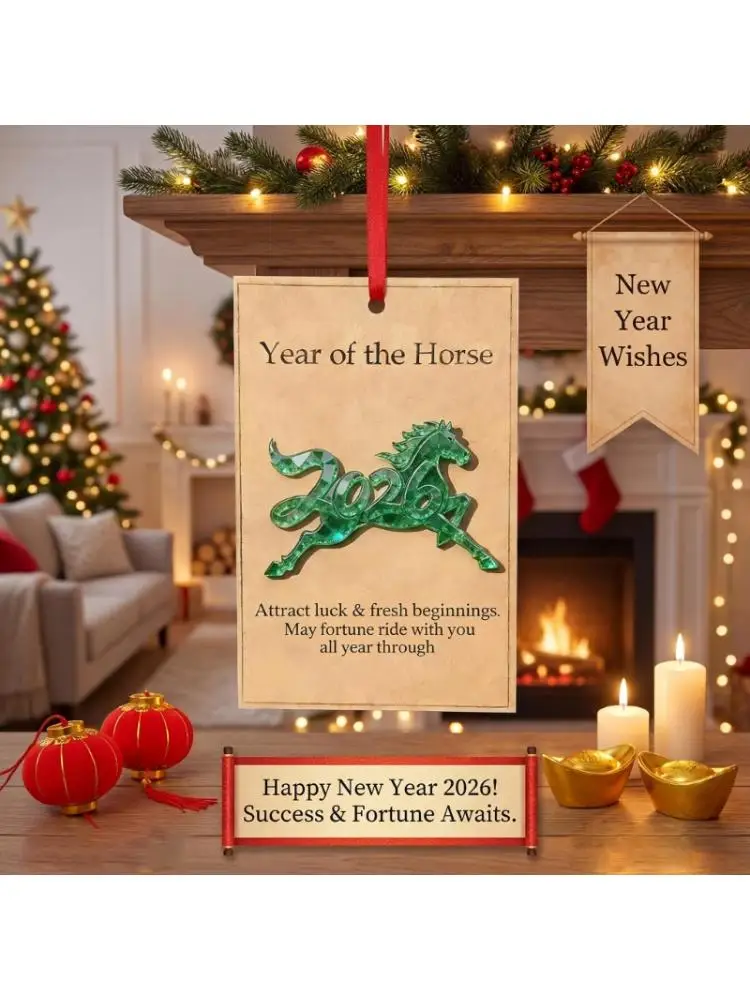  2026 Lunars New Yea Horse Theme Decors Gift for Car Office and Living Space