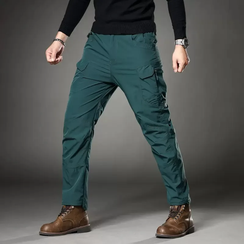 

Spring/Autumn Fashion Solid Color American Retro Straight-Leg Windproof Cargo Pants Men's Casual Loose Sports Plus Size Trousers
