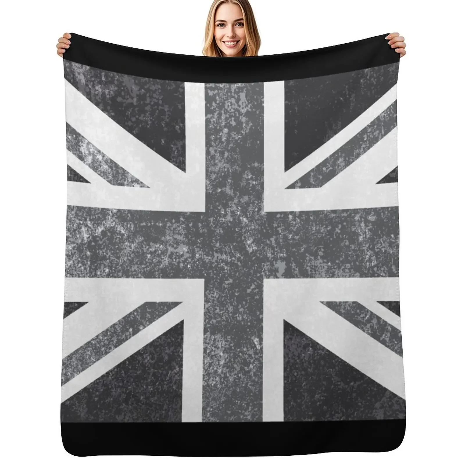 

Union Jack Vintage Grayscale - United Kingdom Flag Throw Blanket manga For Sofa Thin Warm warm for winter Blanket