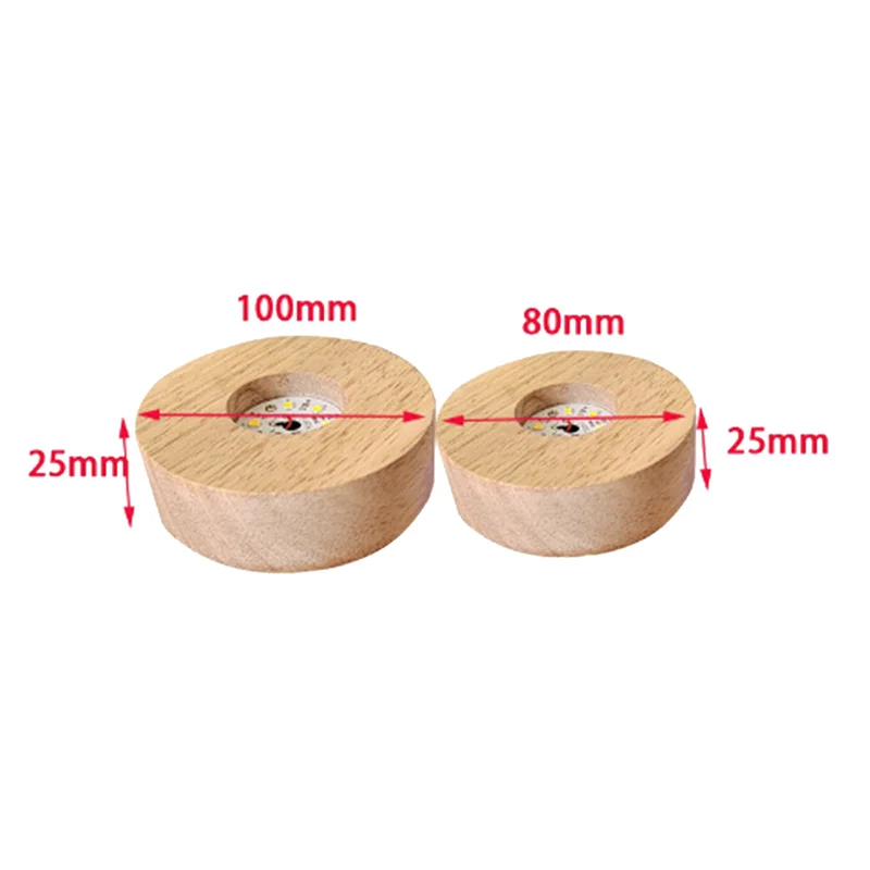 A77I Led الخشب عرض موقف ل ثلاثية الأبعاد كريستال زجاج الراتنج الفن ضوء كريستال الفن الخشب عرض مضاءة قاعدة 10 سنتيمتر ضوء دافئ