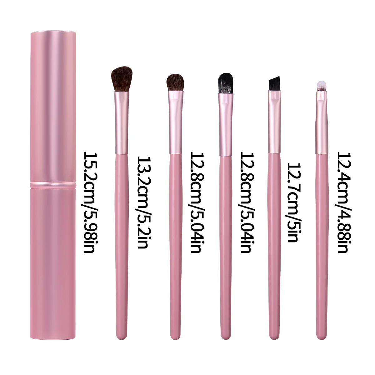 6-teiliges Anfänger-Augen-Make-up-Werkzeug, Make-up-Pinsel-Set, weicher Lidschattenpinsel aus Rosshaar, Verschmierpinsel, Eyeliner-Pinsel mit Aufbewahrungsröhre