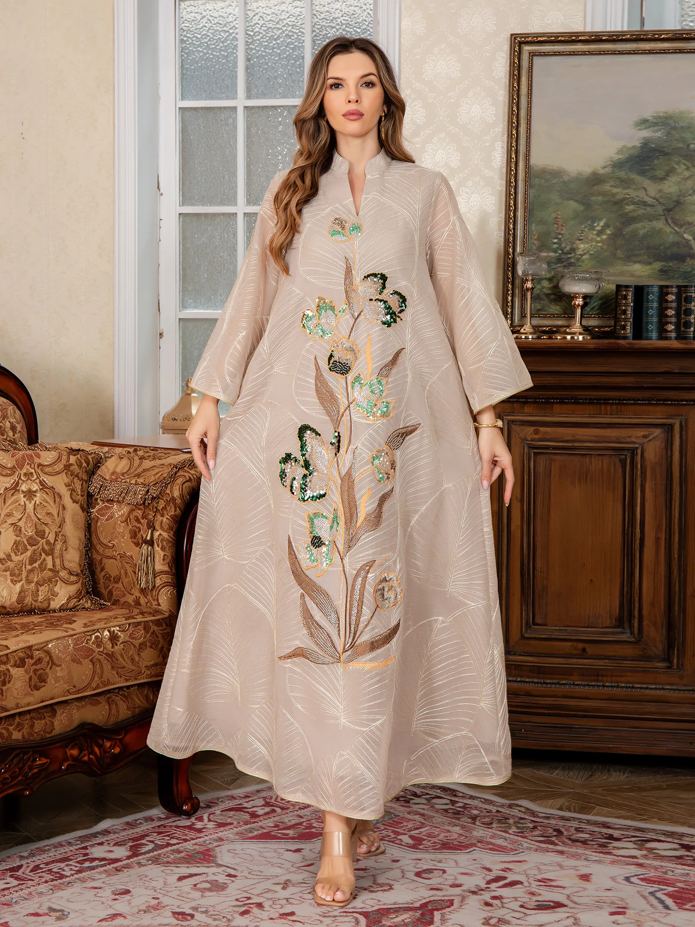 

Ид женское платье Абая мусульманская вышивка Рамадан Марокко Кафтан Джалабия вечерние платья Дубай длинный халат ислам Vestidos Largos 2025