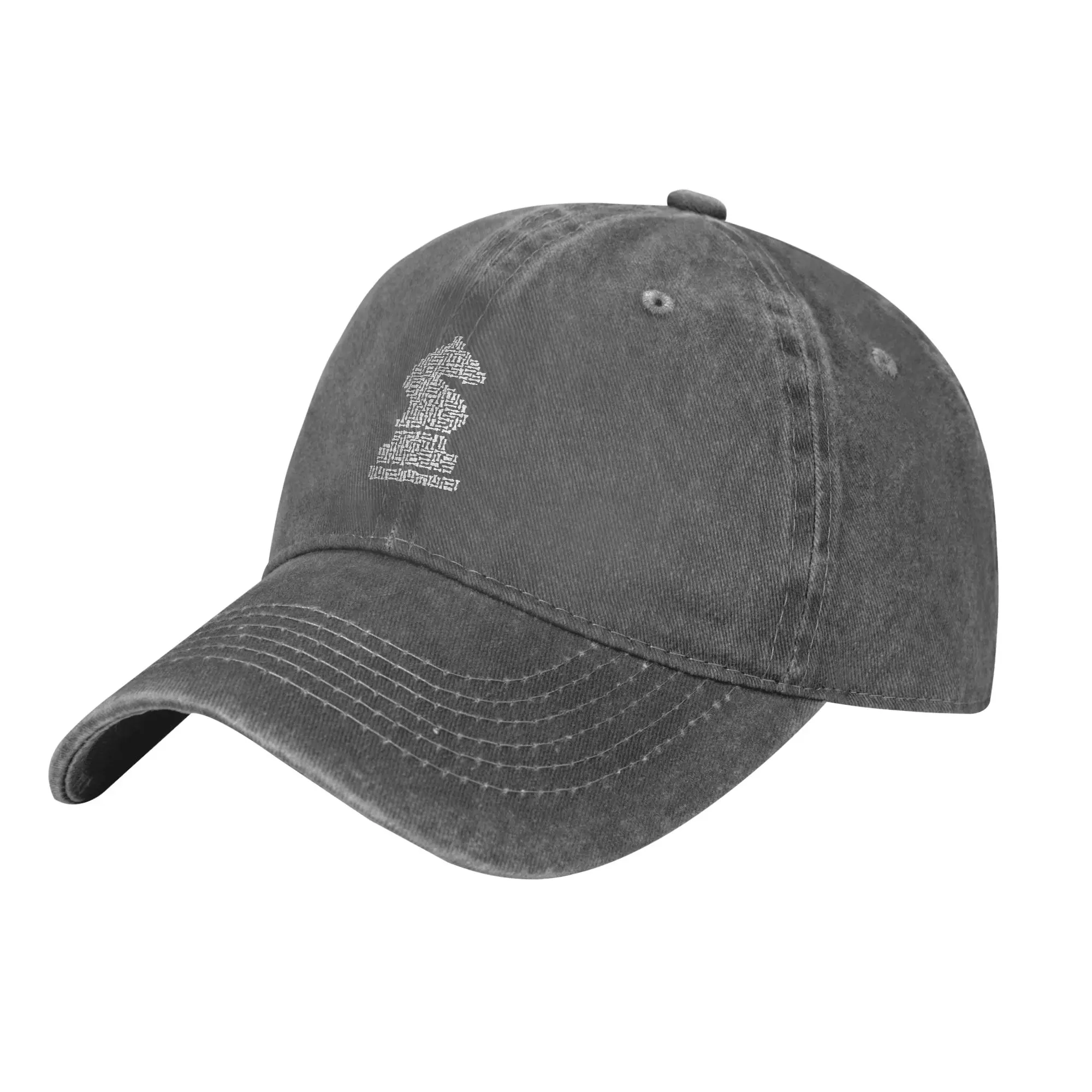Fashion White Chess Knight Piece Mosaic baseball cap  Unisex Style Baseball Cap