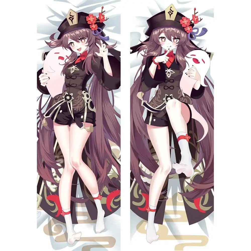

60X180cm Anime Dakimakura Hu Tao Hing Body Pillowcase Genshin Impact Peachskin Otaku Pillow Case Cushion Cover
