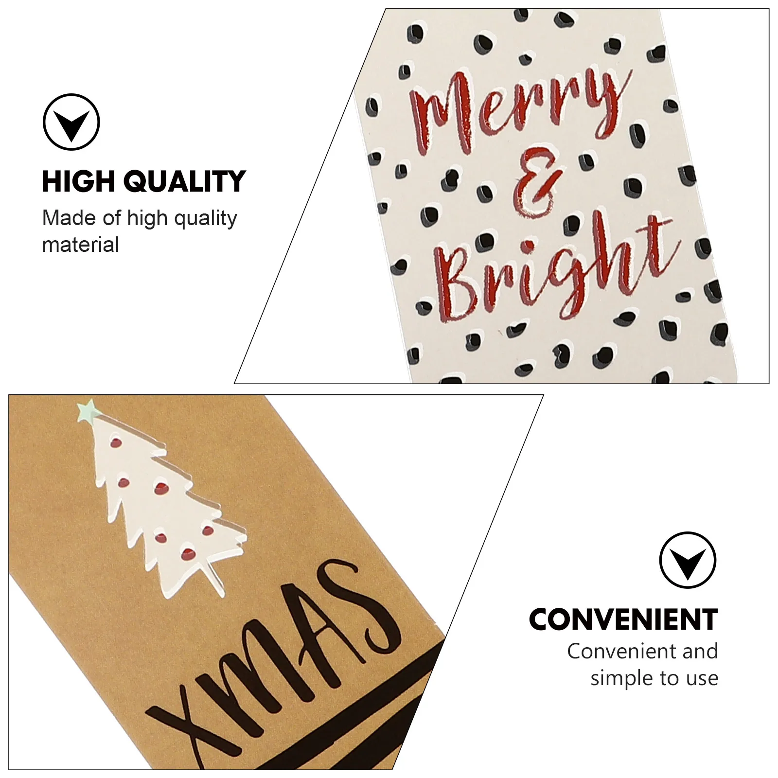 

24 Pcs Christmas Tree Decoration Hanging Card Tag Xmas Pendant Ornament Paper Decorate