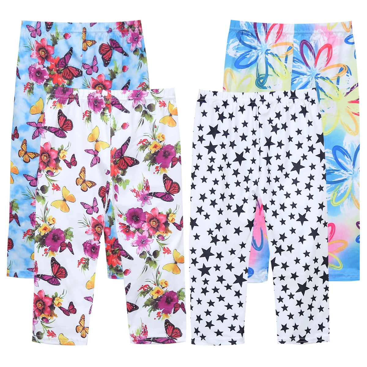 Hot & New Girls leggings summer multi-colored elastic milk silk breathable pant girls 7 point Leggings