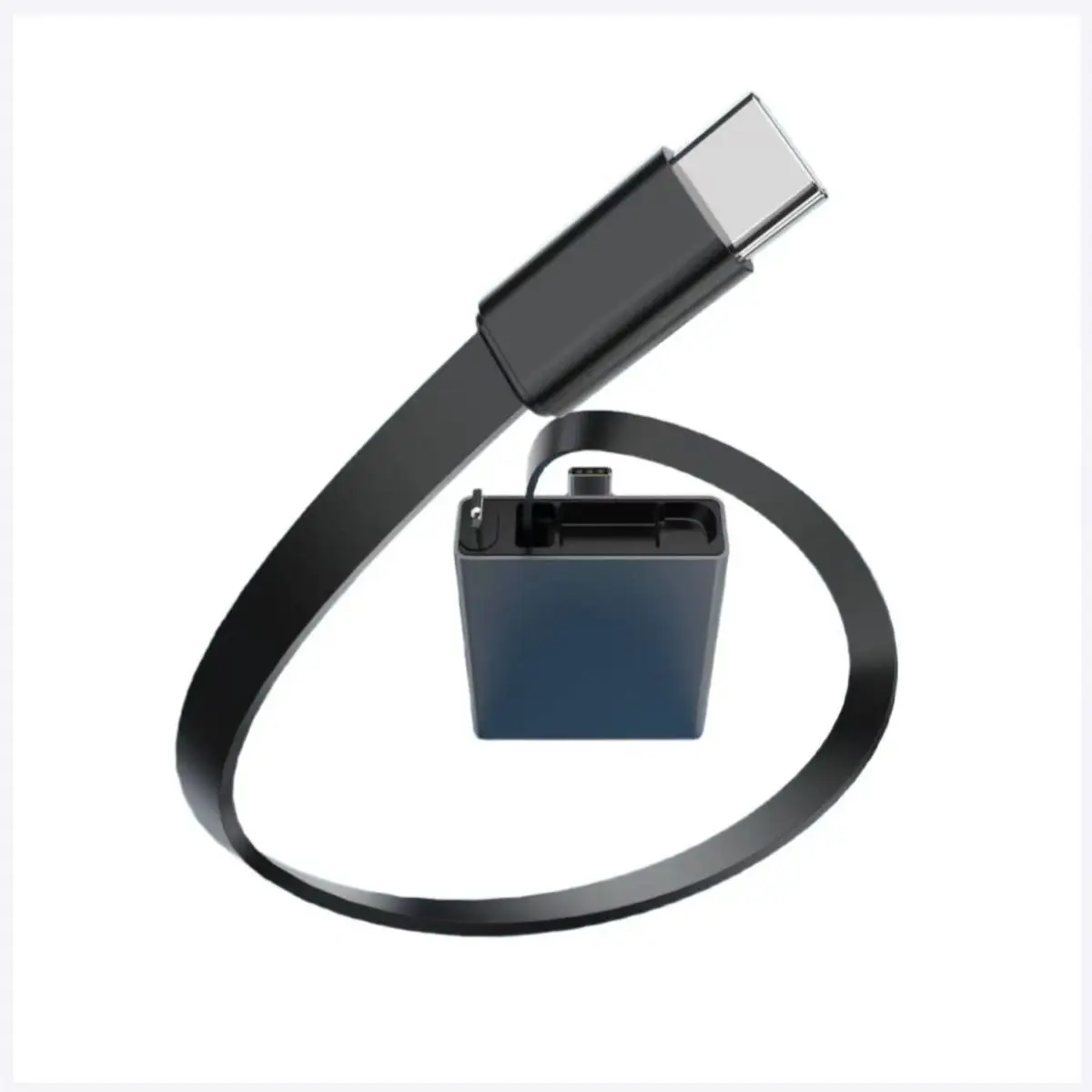 Retractable USB C To C PD 60W Fast Charging Cable Compact Stretchable Wire For Travel Power Bank And Daily Charging