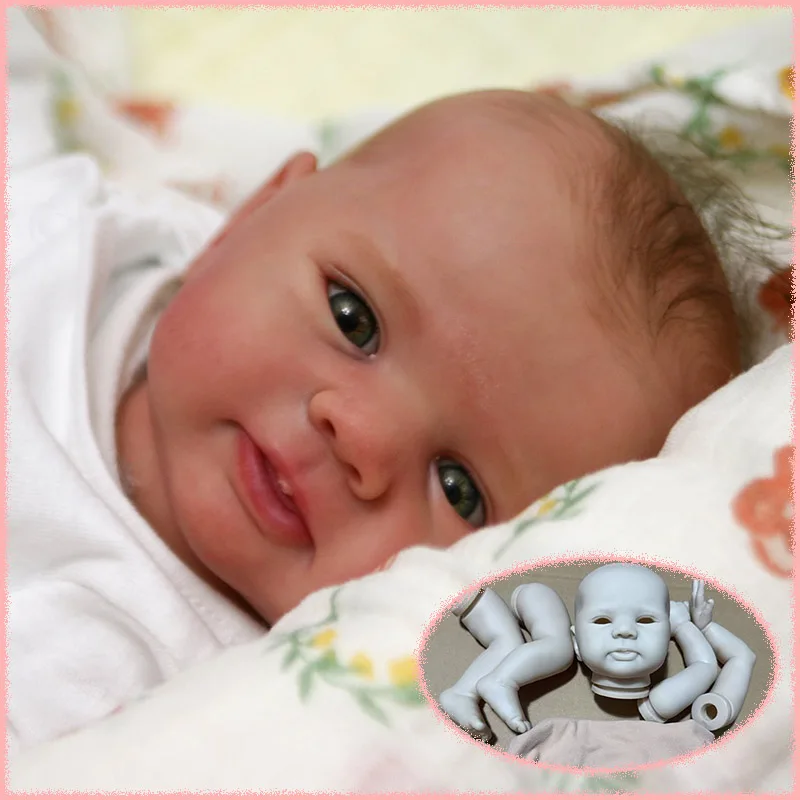 18inch DIY Reborn Bo Doll Kit Unfinished Unpainted Unassembled DIY Fresh Color Doll Parts with Cloth Body Collectible Doll