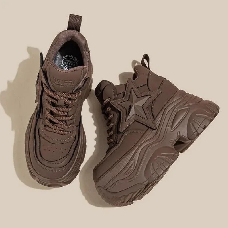 Elderly Shoes Women's 2024 New Spring Style Thick Bottom Petite Casual Increased Inside Women's Shoes 9cm view 2