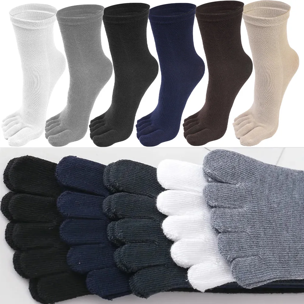 

1/2/3/5 пар носков с пятью пальцами, дышащие осенние носки, спортивные носки унисекс для бега, впитывающие пот, антибактериальные носки до середины икры, новые