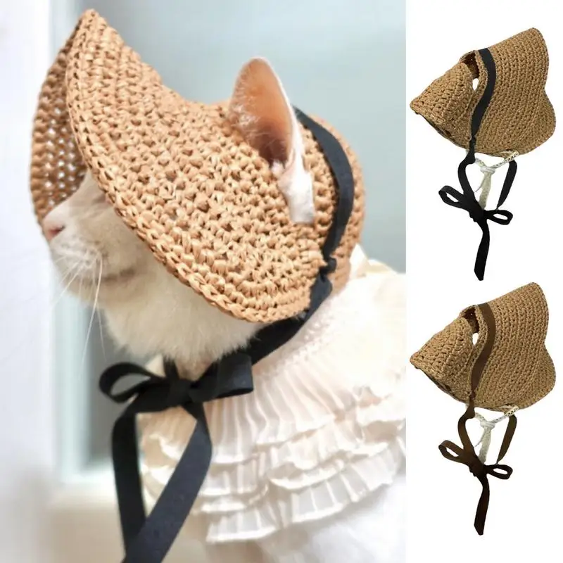 Dog Sombrero Hat Cat Sun Hat Dog Summer Hat Small Dog Sun Hat Dog Sun Caps Cat Sombrero Straw Hat for Puppy Small Dogs