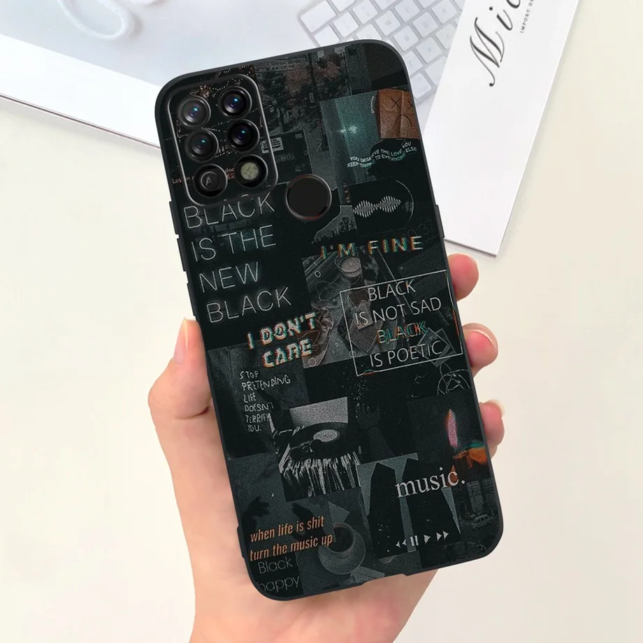 For Tecno Pova Case Tecno LD7 Back Cover Liquid Silicone Soft TPU Bumper Cute Cat Astronaut Pattern Cases For Pova LD7j Housing