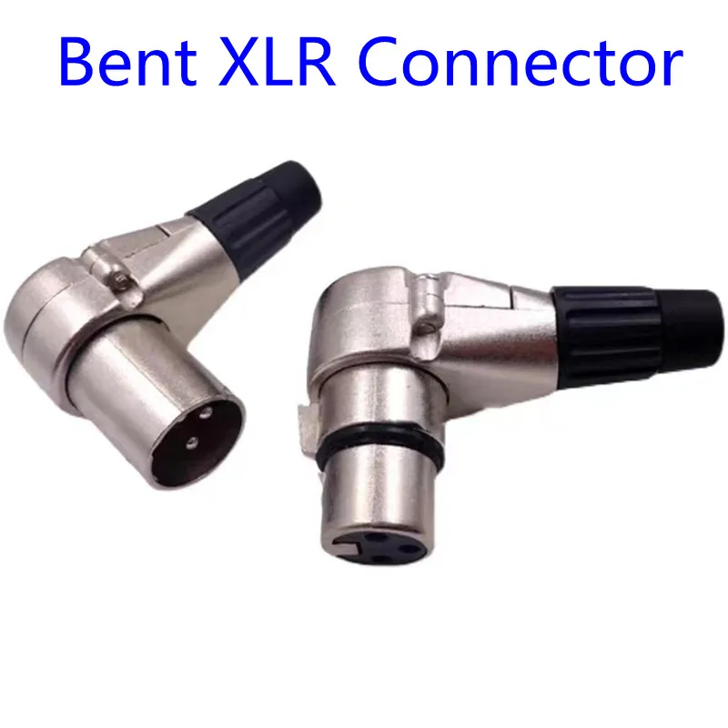 

Angled XLR socket, Male and Female, Curved 90 Degree Right Angle L-shaped Audio Microphone, Copper Three Pin XLR Plug