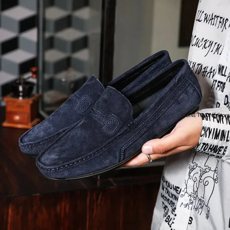 

Men Casual Shoes Luxury Brand Casual Slip on Formal Loafers Men Moccasins Italian Black Male Driving Shoes Plus Size 48