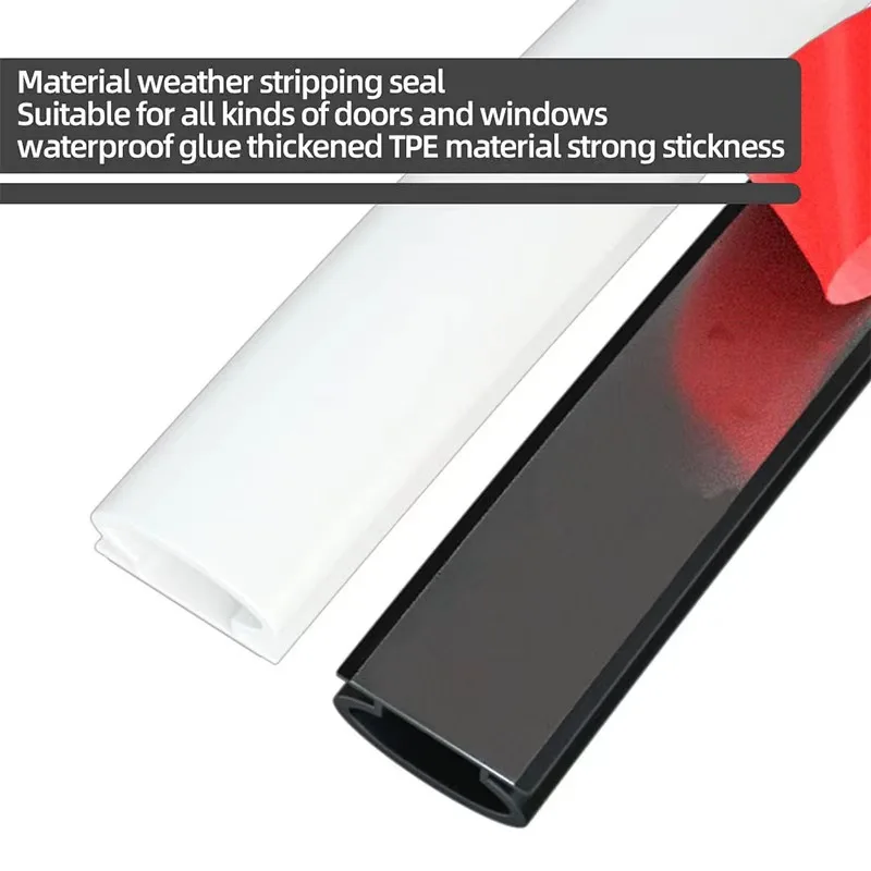 6M D‑Shape Self‑Adhesive Weather Stripping Rubber Seal Strip Soundproof Windproof Insulation Door Frame Sealing Strip