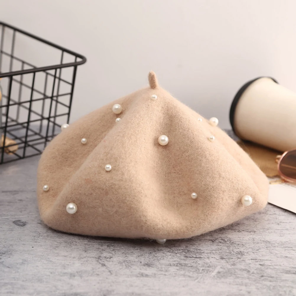 

Wool Felt Beret Warm Hats for Women Fashion Girls Beret Winter Hat Lightweight Portable Classic Design Vacation Headdress