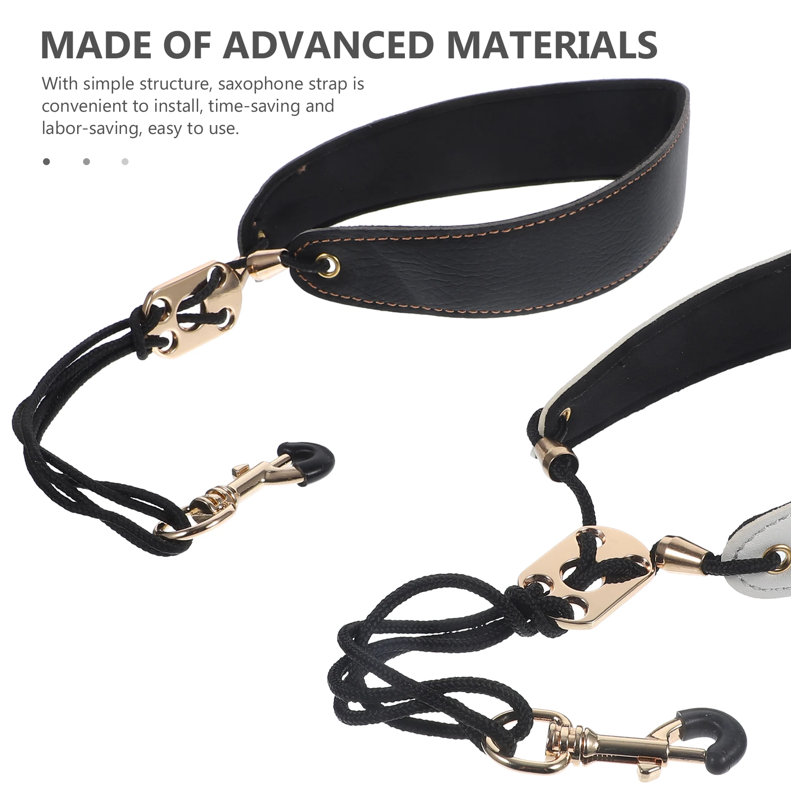 

2pcs Saxophone Strap Adjustable Comfortable Neck Straps Black White for Kids Musical Instruments Alto Tenor Soprano Accessories