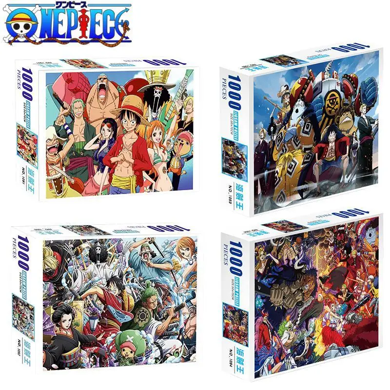 In Stock 1000pcs Puzzle Anime One Piece Paper Puzzles Cartoon Anime Diy Assembling Puzzles Toys For Adults Children Gifts