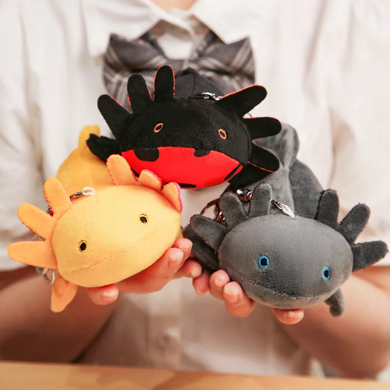 23cm Keychain Cute Axolotl Stuffed Plush Toy Real Life Simulation Ambystoma Mexicanum Dinosaur Pendent