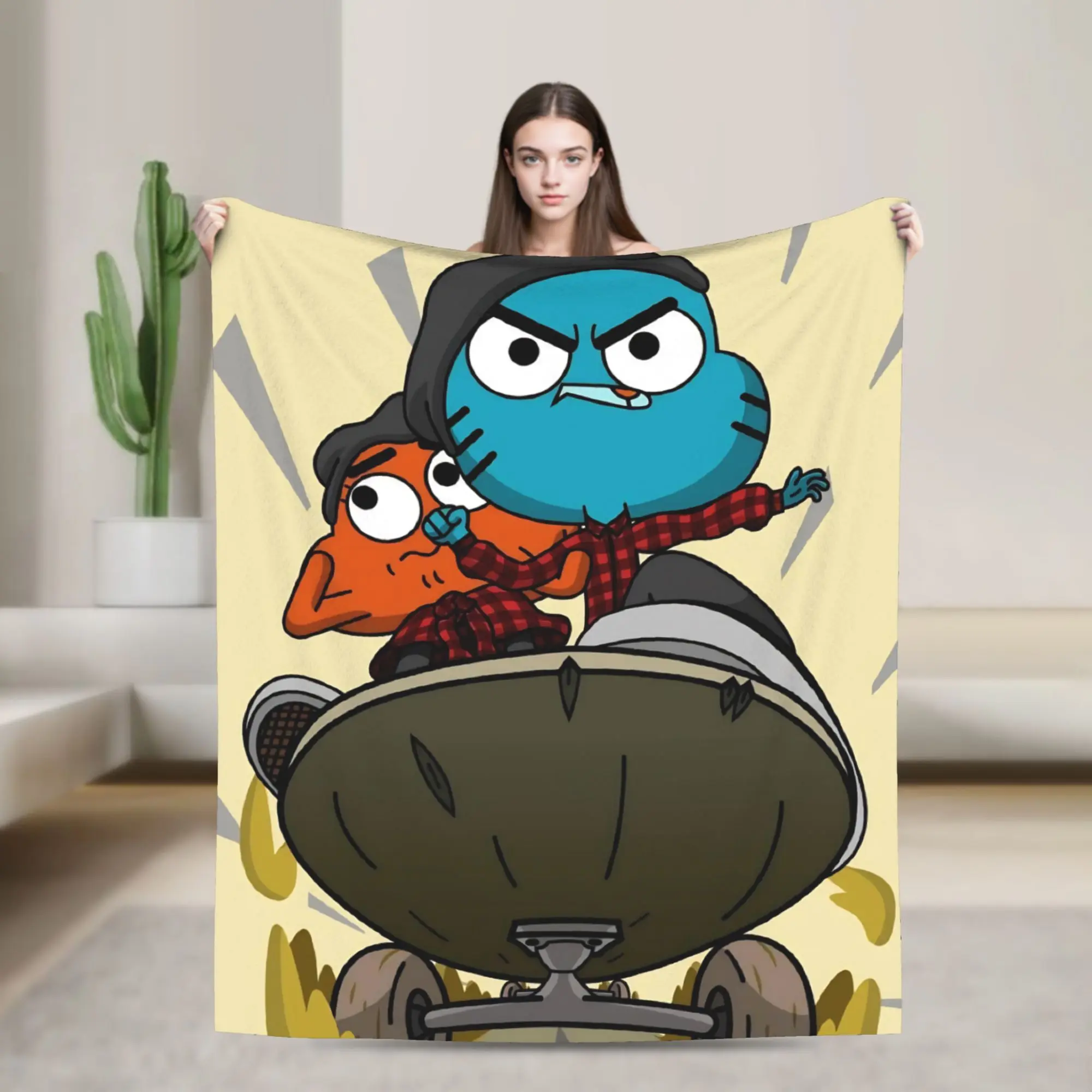 

The Wonderfully Weird World of Gumball Blankets Plush Throw Blanket For Couch Bed Travel Flannel Bedspread Bed Cover