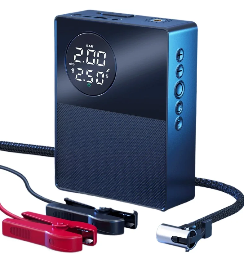 Multifunctional vehicle air pump, portable seven-in-one digital tire starter