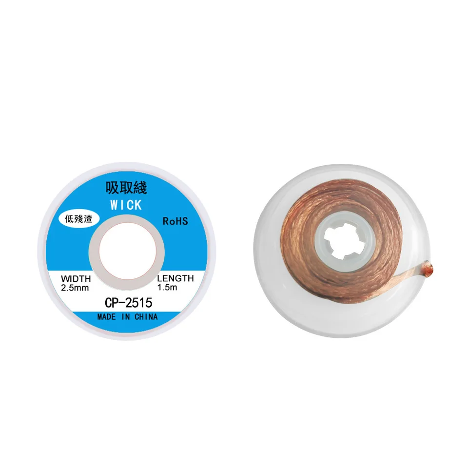 Trenza desoldadora, cinta de cobre, mecha para soldar, estaño para soldar, eliminación de soldadura, herramienta de reparación de teléfonos móviles, 1.5 m * 1.5/2/2.5/3 mm 6