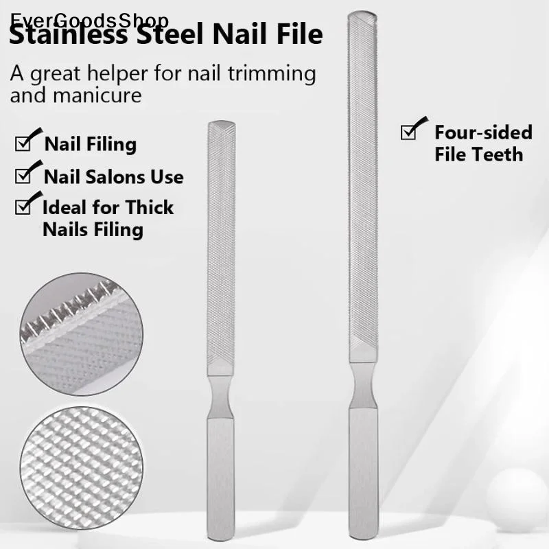NewFour-Sided Stainless Steel Nail File,Durable Nail Tool For Shaping And Polishing,Perfect For Salon Use And Home Nail Care