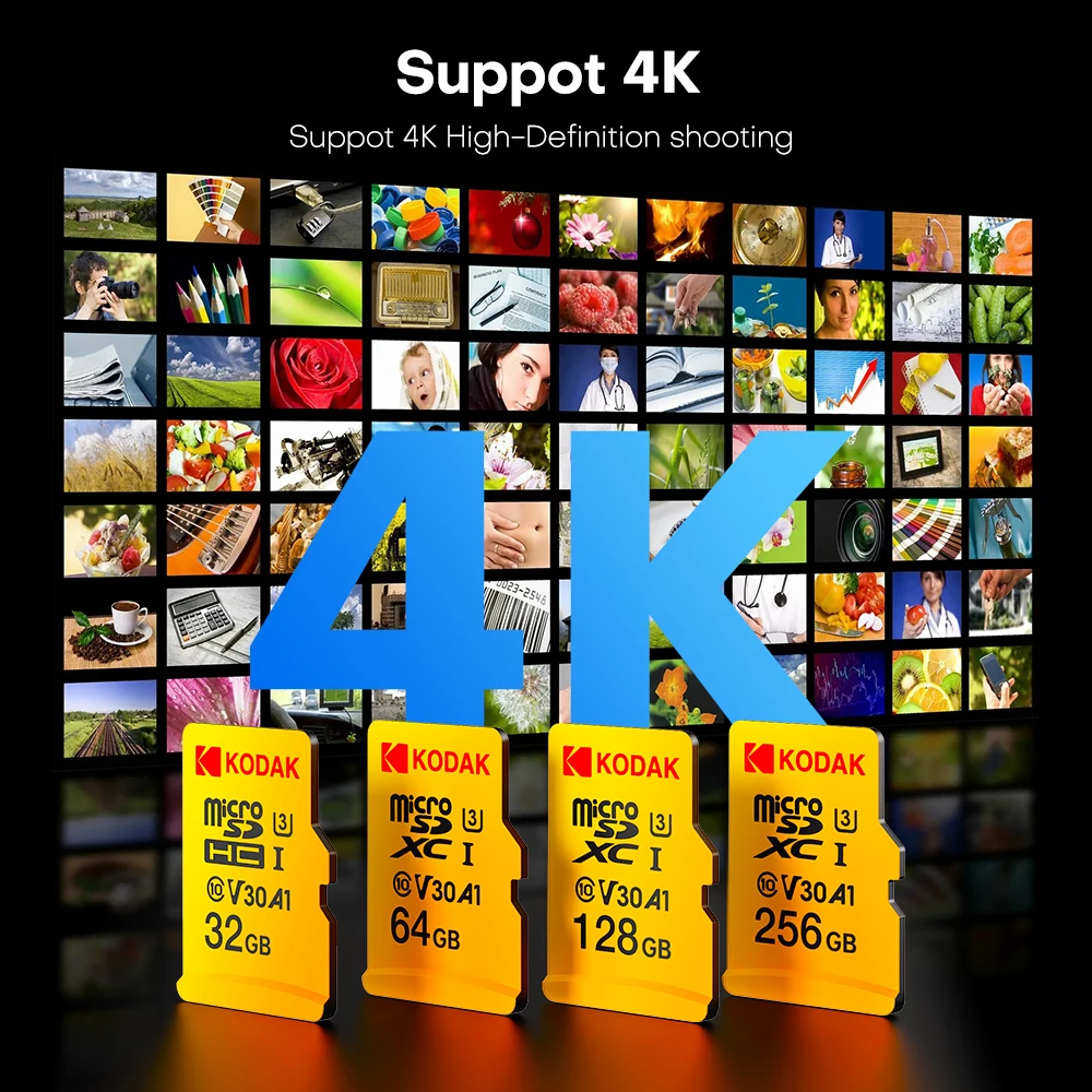3pcs KODAK Micro SD 32GB Memory Card 100MB/S A1 V30 U3 TF MicroSD Cards Memori Card For Laptop Desttop Phone Drone Camera PC image 5