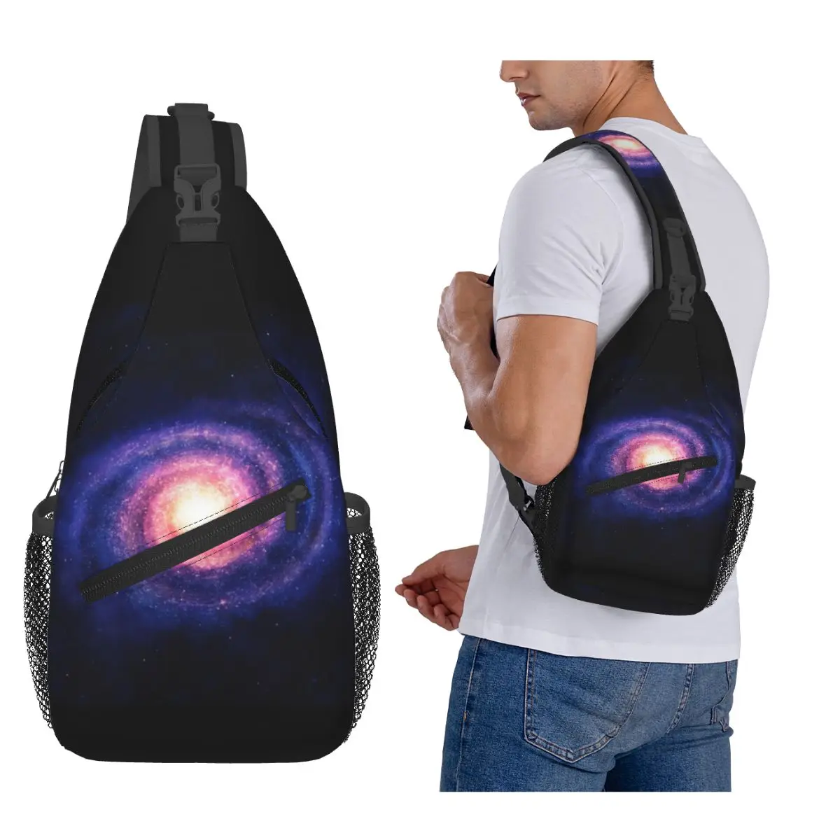

Cloak Galaxy Universe Planets Chest Bag Men Sling Crossbody Backpack Chest Bag Travel Hiking Daypack Shoulder Bag