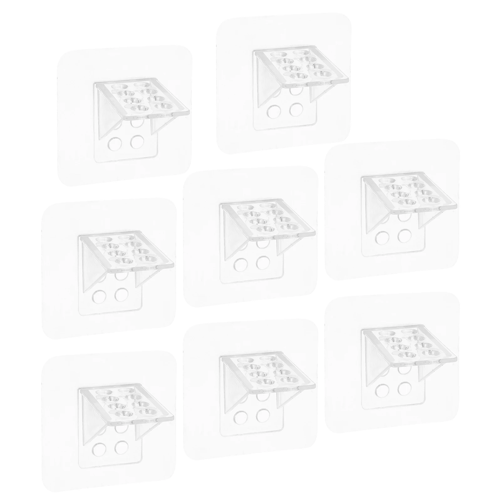 

8pcs Shelf Support Pegs Corner Brackets No Punching Floating Transparent Suitable Smooth Surfaces Wardrobes Cabinets