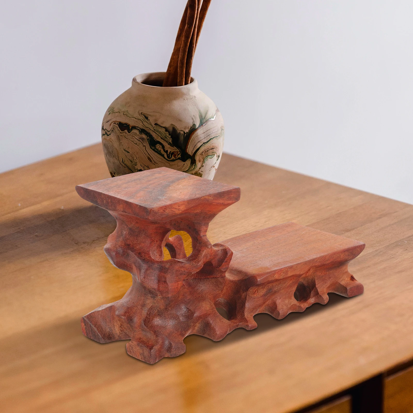 

Wooden Base for Teapot Vase Handicraft Display Stand Wood Riser Stable Structure Single Piece Exhibitions Home
