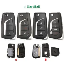 Jingyuqin 2/3/4 pulsanti Flip pieghevole Smart Car Key Shell Case per Toyota Corolla 2017 RAV4 prima del 2013 Toy43 Toy48 VA2 Blade