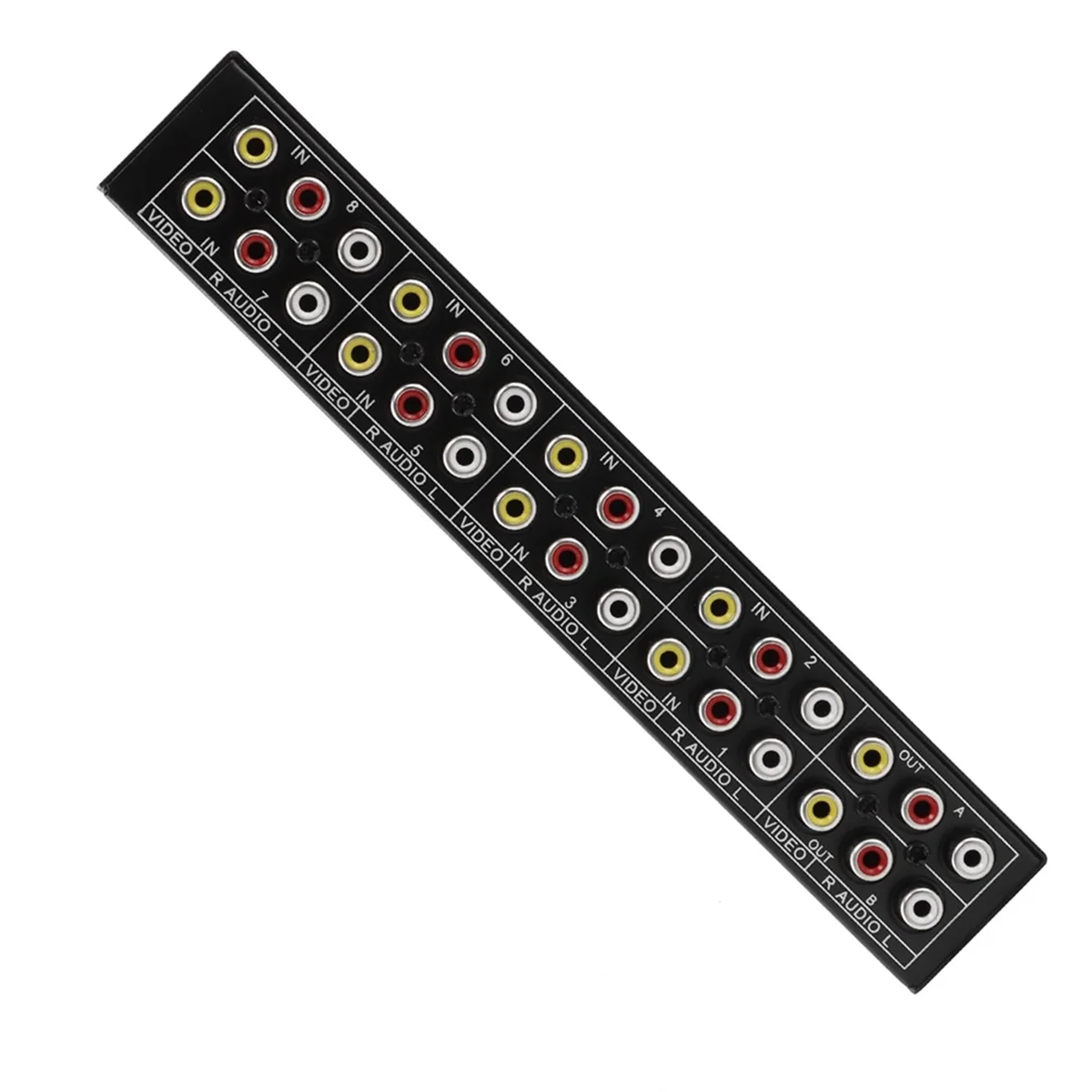

NEW 8 in 2 Out 8 Way AV Switcher 3 RCA Video L/R Audio Switch Box Selector 8 in 2 Out Audio Video Switch RCA Switcher